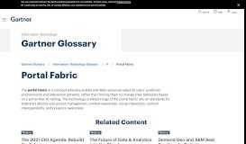
							         Portal Fabric - Gartner IT Glossary								  
							    