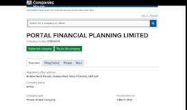 
							         PORTAL FINANCIAL PLANNING LIMITED - Overview (free company ...								  
							    