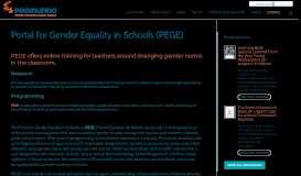 
							         Portal for Gender Equality in Schools (PEGE) | Promundo								  
							    