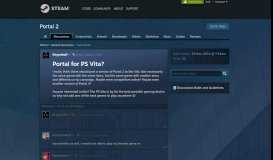 
							         Portal for PS Vita? :: Portal 2 General Discussions - Steam Community								  
							    