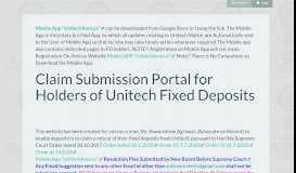 
							         Portal for Submission of Claims for Refund of Unitech Fixed Deposits								  
							    