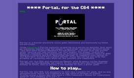 
							         Portal, for the C64 - Jamie Fuller's								  
							    