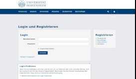 
							         Portal für Studierende / Beschäftigte - Universität Hohenheim								  
							    