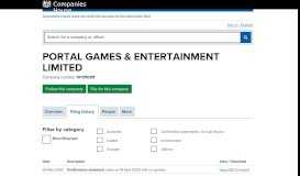 
							         PORTAL GAMES & ENTERTAINMENT LIMITED - Filing history (free ...								  
							    