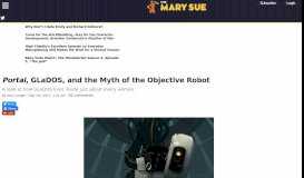 
							         Portal, GLaDOS, and the Myth of the Objective Robot | The Mary Sue								  
							    