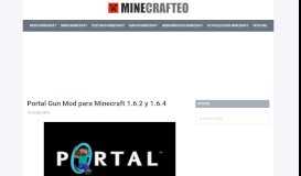 
							         Portal Gun Mod para Minecraft 1.6.2 y 1.6.4 | MineCrafteo								  
							    