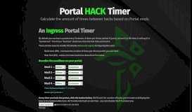 
							         Portal Hack Time Calculator								  
							    