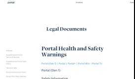 
							         Portal Health and Safety Warnings | Portal from Facebook								  
							    