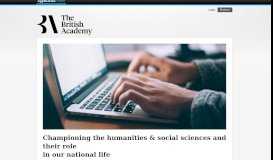 
							         Portal homepage - British Academy								  
							    