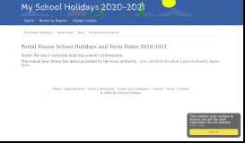 
							         Portal House School Holidays and Term Dates 2019-2020								  
							    