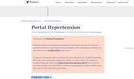 
							         Portal Hypertension. Learn about Portal Hypertension | Patient								  
							    