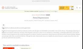 
							         Portal Hypertension | NEJM								  
							    