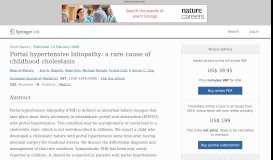 
							         Portal hypertensive biliopathy: a rare cause of childhood cholestasis ...								  
							    
