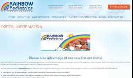 
							         Portal Information - Rainbow Pediatrics : Rainbow Pediatrics								  
							    