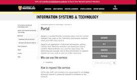 
							         Portal | Information Systems & Technology | University of Waterloo								  
							    