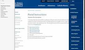 
							         Portal Instructions - Seton Hall University								  
							    
