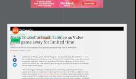 
							         Portal is used to teach science as Valve gives game away for limited ...								  
							    