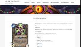 
							         Portal Keeper - Hearthstone Card - Hearthstone Top Decks								  
							    