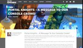 
							         Portal Knights - A Message To Our Console Crowd | 505 Games								  
							    