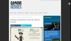 
							         Portal Knights Class & Traits Guide - GamersHeroes								  
							    