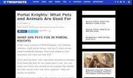 
							         Portal Knights: What Pets and Animals Are Used For - Twinfinite								  
							    
