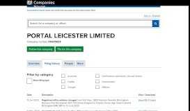 
							         PORTAL LEICESTER LIMITED - Filing history (free information from ...								  
							    