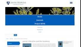 
							         portal: Libraries and the Academy | JHU Press - Johns Hopkins ...								  
							    