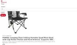 
							         PORTAL Mesh Back Mountaineering Leisure Camp Chair With C ...								  
							    