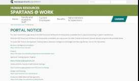 
							         Portal Notice - MSU Human Resources - Michigan State University								  
							    