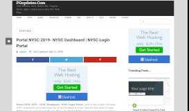 
							         Portal NYSC - NYSC Dashboard | NYSC Login Portal – PG Updates								  
							    