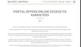 
							         Portal offers online access to barristers | Milsted Langdon Accountants								  
							    