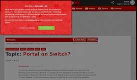 
							         Portal on Switch? - Nintendo Switch Forum - Page 1 - Nintendo Life								  
							    