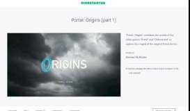 
							         Portal: Origins by Michael McMullan — Kickstarter								  
							    