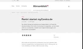 
							         Portal / Panini startet myComics.de / boersenblatt.net								  
							    