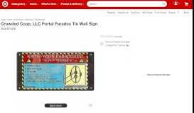 
							         Portal Paradox Tin Wall Sign : Target								  
							    