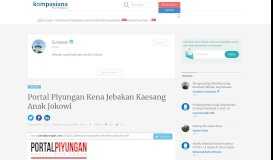 
							         Portal Piyungan Kena Jebakan Kaesang Anak Jokowi oleh Gunawan ...								  
							    