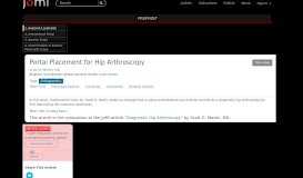 
							         Portal Placement for Hip Arthroscopy								  
							    