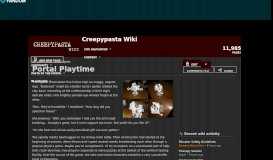
							         Portal Playtime | Creepypasta Wiki | FANDOM powered by Wikia								  
							    