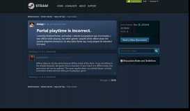 
							         Portal playtime is incorrect. :: Help and Tips - Steam Community								  
							    