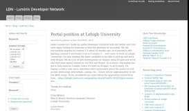 
							         Portal position at Lehigh University | LDN - Luminis Developer Network								  
							    