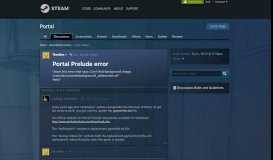
							         Portal Prelude error :: Portal General Discussions - Steam Community								  
							    
