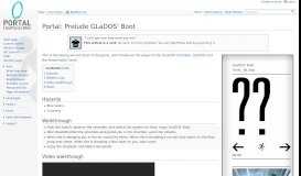 
							         Portal: Prelude GLaDOS' Boot - Portal Wiki								  
							    