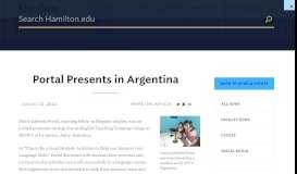 
							         Portal Presents in Argentina - News - Hamilton College								  
							    