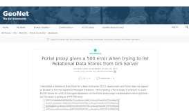
							         Portal proxy gives a 500 error when trying to l... | GeoNet, The ...								  
							    
