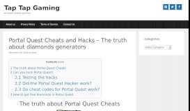
							         Portal Quest Cheats and Hacks - The truth about diamonds generators ...								  
							    