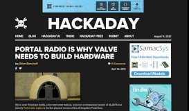 
							         Portal Radio is why Valve needs to build hardware | Hackaday								  
							    