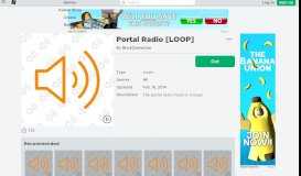 
							         Portal Radio [LOOP] - Roblox								  
							    
