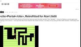 
							         Portal, Retrofitted for Atari 2600 | WIRED								  
							    