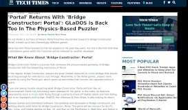 
							         'Portal' Returns With 'Bridge Constructor: Portal': GLaDOS Is Back Too ...								  
							    