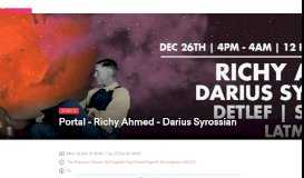 
							         Portal - Richy Ahmed - Darius Syrossian Tickets | The Rainbow ...								  
							    